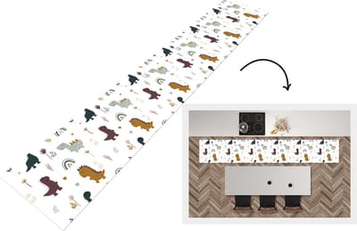 Keukenloper - Loper keuken - Patronen - Jongens - Dino - 300x50 cm - Keukenloper vinyl