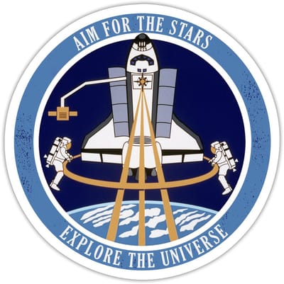NASA Aim For The Stars Sticker Maat S (max. 10 x 10cm)