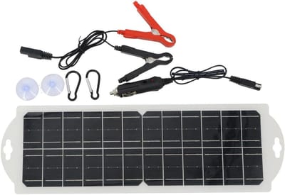 Zonnepaneel Oplader - Draagbare Energie - Accu Onderhoud - Hoog Rendement - 10 Watt - Zwart