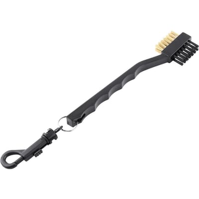 Brosse de Golf à Double Tête en Laiton et PP Nettoyeur de Rainures Nettoyeur de Balles Kit d'Outils de Nettoyage gray