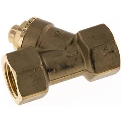 Rp 1/2'' Messing Y Terugslagklep 10 bar (145 psi) FKM