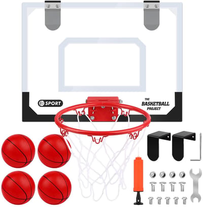 Dailygoods- Basketbalring Mini - Basketbalbord - Basketbalring voor Kinderen - Wandmontage - Indoor Sportset - Inclusief Accessoires - Basketbalspel