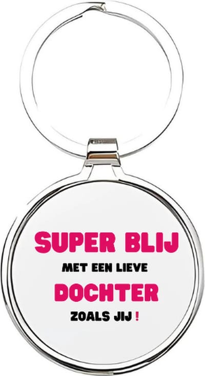 Akyol - super blij met een lieve dochter als jij Sleutelhanger - Dochter - de liefste dochter - dochter sleutelhanger - kind sleutelhanger - sleutelhanger dochter - familie sleutelhanger - cadeautje - dochter cadeau - girl - 4 x 7,5 CM