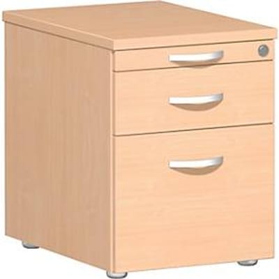 Verrijdbaar ladeblok ALICANTE, 1 schuiflade, hangmappenlade, B 430 x D 600 x H 566 mm, beukenpatroon