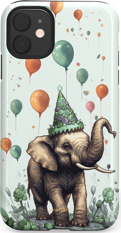 Casetastic Hoesje Geschikt voor Apple iPhone 11 - Stijlvolle Beschermende Duo-layer Case - Ballolifant