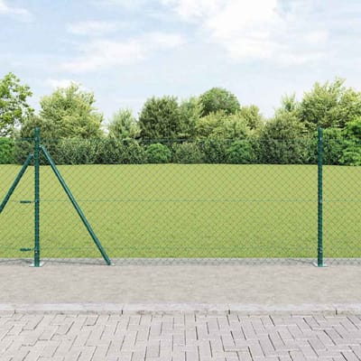 vidaXL - gaashek - met - betonnen - voetstuk - 25 - x - 0,8 - m - PVC-Coated - Staal - Groen