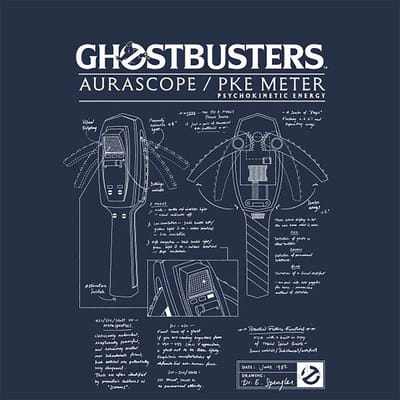 Ghostbusters PKE Schematic Unisex T-Shirt - Navy - S