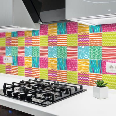 Zelfklevende tegelmuurstickers voor keuken en badkamer - 24 tegelstickers - 24 stickers 10x10cm