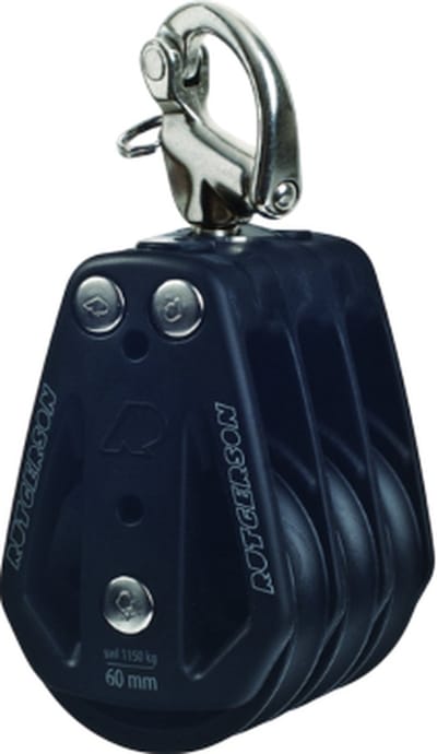 Rutgerson RAW Block 50mm Triple met Snap Shackle