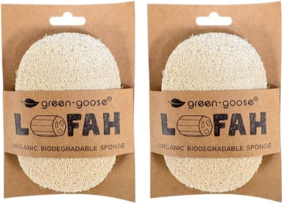 Natuurlijke Exfoliërende Loofah Spons voor Bad en Douche - Biologisch Afbreekbare Scrubber (2 Pack)