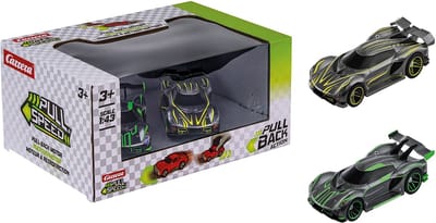 Carrera Speelgoedvoertuig - Pull and Speed - Hyper Sportautos - Pull Back Auto - Terugtrekauto - 1:43 - 2 Stuks