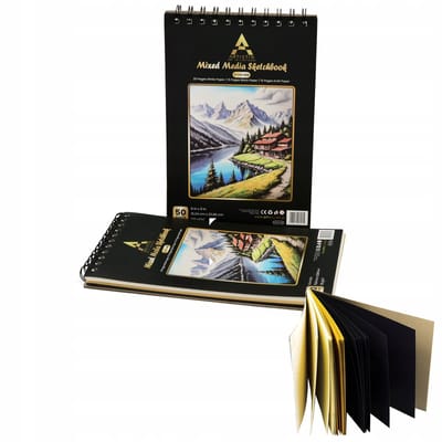 Artistiq Szkicownik - Schetsboek op Spiraal - A5 Formaat - 50 Vellen - Driekleurig Papier - 120 g/m²
