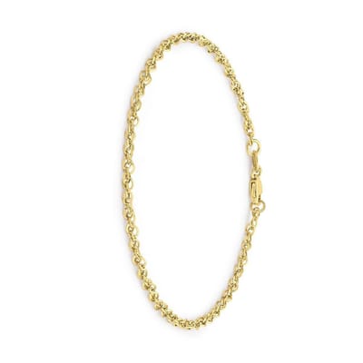 Lucardi Dames Armband prince of wales diamond cut - 9 karaat - Armband - Cadeau - 18 cm - Geelgoud