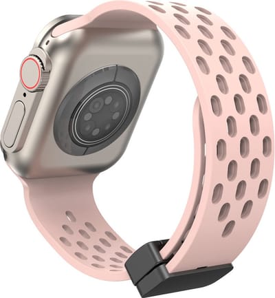 Siliconen bandje - geschikt voor Apple Watch series 1/2/3/4/5/6/7/8/9/10/11/ SE (1,2,3) / Ultra (1,2,3) met maat 44 mm / 45 mm / 46 mm / 49 mm - Roze
