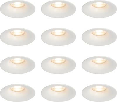 QAZQA gijs - Moderne Inbouwspot - 12 stuks - Ø 9.5 cm - Wit - Woonkamer | Slaapkamer | Keuken