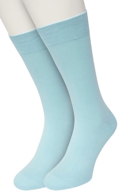 Bonnie Doon Basic Sokken Heren Licht Blauw maat 40/46 - 2 paar - Basis Katoenen Sok - Gladde Naden - Brede Boord - Uitstekend Draagcomfort - Perfecte Pasvorm - 2-pack - Multipack - Effen - Lichtblauw - Light Blue - Pool Blue - OL6324012.325