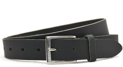 3cm zwarte riem - damesriem/herenriem - zwart - 100% leder - Maat 85 - Totale lengte riem 100 cm