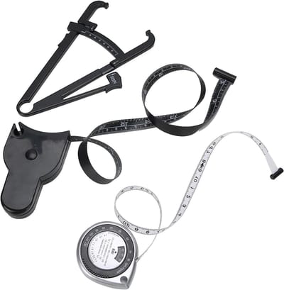 Lichaamsmeetset - Meetlint en Caliper - Gezondheid meten - Automatische terugtrekking - 150 cm - Zwart
