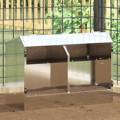 vidaXL - Konijnenvoerbak - zilver - 33,5 - x - 25,5 - x - 45,5 - cm - 6 - kg