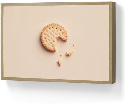 Wandlamp 60x40 cm - Oplaadbaar - Koekje - Kruimels - beige - Wandlampen binnen woonkamer - Slaapkamer lamp - Decoratieve nachtlamp - Vloerlamp draadloos
