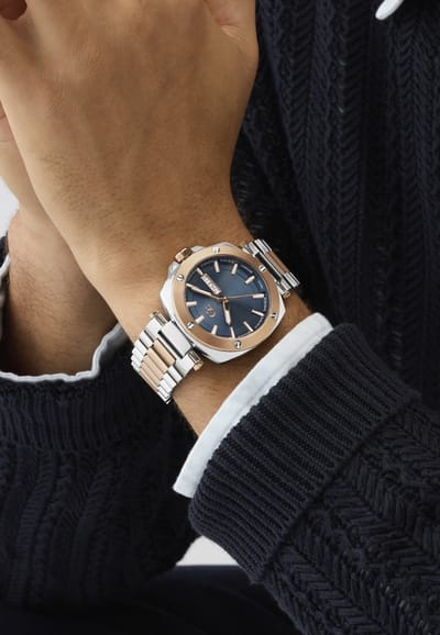 Gc Gc Nobilis Metal Analoog Quartzhorloge Zilverkleurig En Roségoudkleurig Kast Gemaakt Van 100% Roestvrij Staal En Een Armband Van 100% Roestvrij Staal 44 Z78001G2, Z78002G7