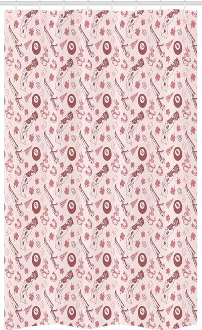 ABAKUHAUS Abstrakt Douchegordijn – 120x180 cm – Polyester – Licht robijnrood