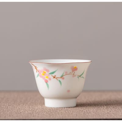 Wit Porselein Handgemaakt Meesterkopje Huishouden Handbeschilderd Bloem Mond Theekopje Luxe Schattig Kopje Geurkopje Servies Handwerk