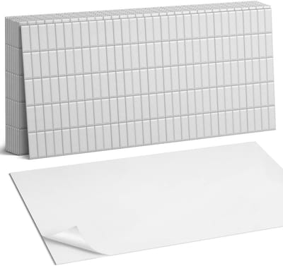 Coloray Plaktegels - Gladde, rechthoekige mozaïek Zelfklevende Wandtegels - 40 cm x 20 cm - Wit Plaktegels - 10 stuks - Rechthoek PVC Tegels - Plaktegels Badkamer - Vloertegels Zelfklevend - Vinyl Tegels - Portugese Tegels