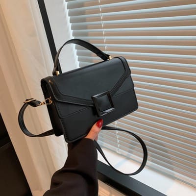 Dames Textuur Eenvoudige Handtas Lente Nieuw Veelzijdig Ins Crossbody Tas Temperament Effen Kleur Kleine Vierkante Tas Dames white