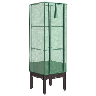 vidaXL - Plantenbak - verhoogd - met - kashoes - 40x40x140 - cm - rattanlook