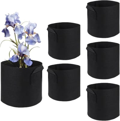 Vijverplanter Set - Waterplant Mand - Planten Verzorgen - Ademend Viltmateriaal - 6 Stuks - Zwart