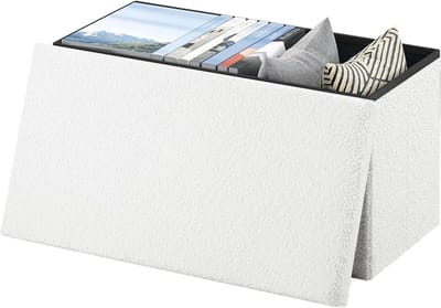 Zitbank met Opbergruimte - Opvouwbare Zitkruk en Kistbank met Deksel - Meubels voor Woning en Tijdelijk Gebruik