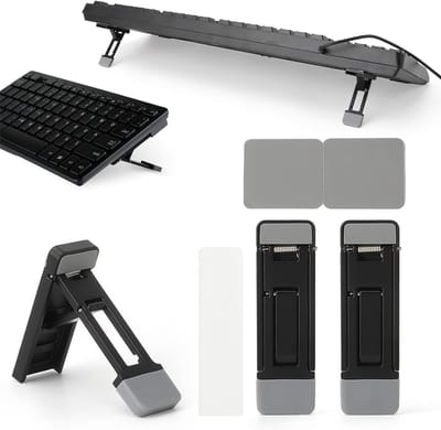 Verstelbare Mini Laptop Stand voor Toetsenbord, 2 Stuks, Opvouwbaar en Zelfklevend, Ideaal voor Thuiswerk en Ergonomisch Gebruik