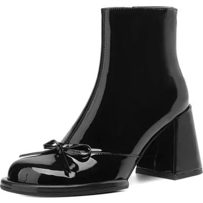 Dames Sneeuw Enkellaarsjes Hoge Hakken Mode Schoenen Designer Chunky Leer Winterlaarzen Nieuwe Trend Jurk 39