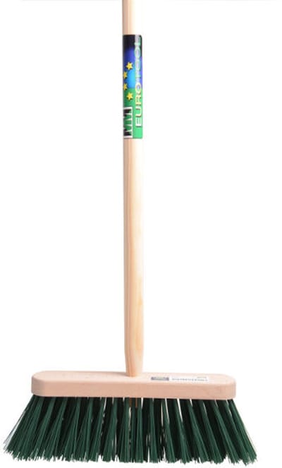 MM Eurotool Bezem FSC 29 Centimeter Kunstvezel Groen Met Steel 120 Centimeter