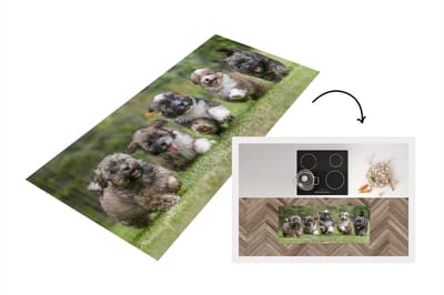 Keukenloper - Loper keuken - Puppy's - Honden - Dieren - 120x50 cm - Keukenloper vinyl