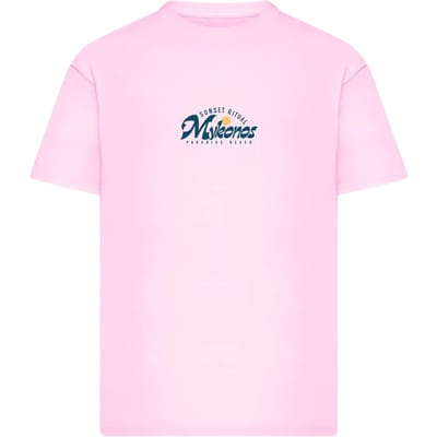 Mister Tee - Mykonos Mood Oversize Heren Tshirt - L - Roze