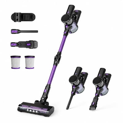 Gloovon® Draadloze Steelstofzuiger - 22kPa Zuigkracht - Borstelloze 250W Motor & Knikbare Buis - HEPA Filter - 39 min Accuduur