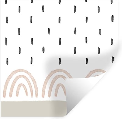 Muurstickers - Sticker Folie - Regenboog - Pastel - Regen - 100x100 cm - Plakfolie - Muurstickers Kinderkamer - Zelfklevend Behang XXL - Zelfklevend behangpapier - Stickerfolie