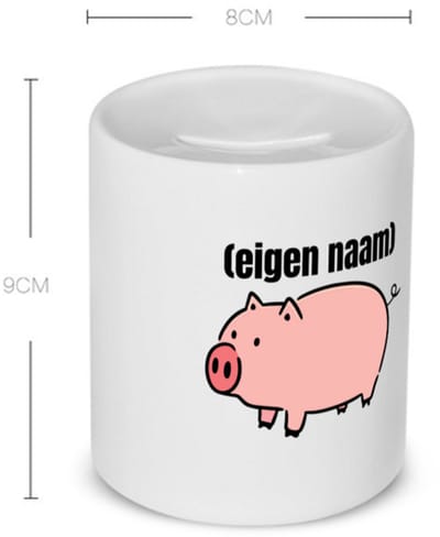 Akyol - varken met eigen naam Spaarpot - Varken - boeren/varken liefhebbers - iemand die houdt van varkens - verjaardag - cadeau - kado - geschenk - 350 ML inhoud