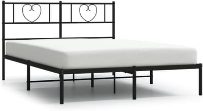 Metalen Bedframe - Stalen Bed Hoofdeinde Bed - Slaapkamer Inrichten - Ruimte Onder Bed - 120 x 200 cm - Zwart