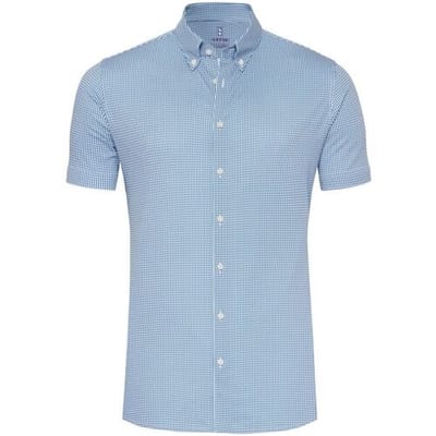 Desoto Overhemd Essential Vichy Check Button-Down Licht Blauw / male