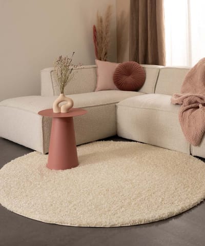 Rond hoogpolig vloerkleed - Shaggy Trend crème 100