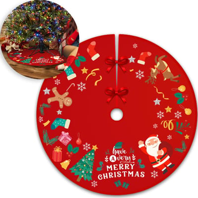 Kerstboomrok Kerstkleed Kerstboomkleed Kerst Versiering Decoratie Kerstrok Kleed Vloerkleed Kerstman 90cm – 1 Stuk