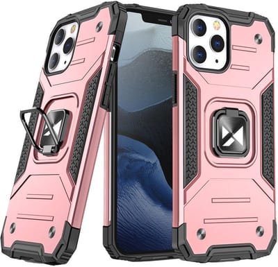 Wozinsky Ring Armor Serie - iPhone 13 Pro Hoesje - Roze - Magnetische Houder