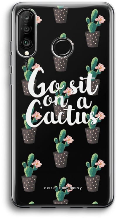 Case Company® - Hoesje geschikt voor Huawei P30 Lite hoesje - Cactus quote - Soft Cover Telefoonhoesje - Bescherming aan alle Kanten en Schermrand