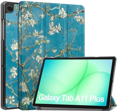 Coverup Tablethoes geschikt voor Samsung Galaxy Tab A11 Plus Hoesje - Tri-Fold Book Case met Wake/Sleep - Bloesem