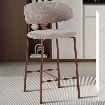 Counterstoel Coco - 51x50x92cm - Metaal/zandkleurige Stof