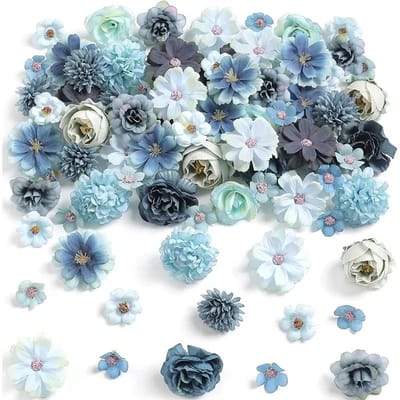 Mini Kunstbloemen - 40 Stuks - Nepbloemen Voor Knutselen & Decoratie - Blauw - Kasey