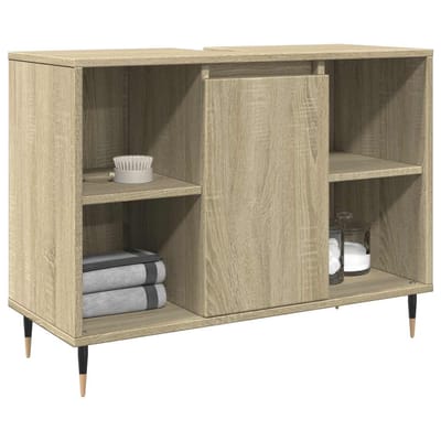 vidaXL - Badkamerkast - 80x33x60 - cm - bewerkt - hout - sonoma - eikenkleurig